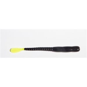 Finess Worm 4'' Black / Chartreuse Tail